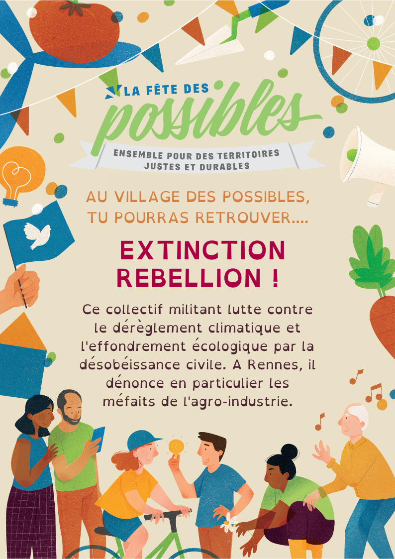 Extinction Rebellion vous attend, avec Alternatiba, à la Fête des Possibles