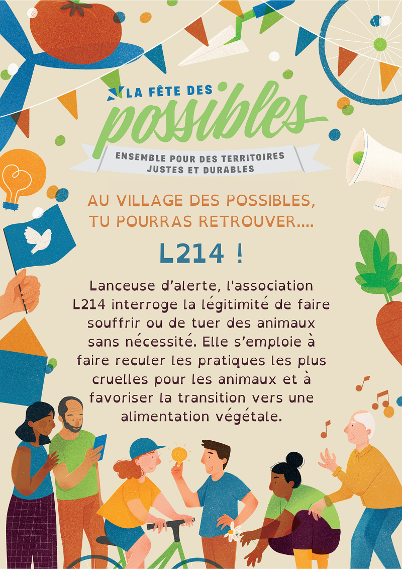 Rencontrez l'asso L214 à la Fête des Possibles le 1er octobre 2022