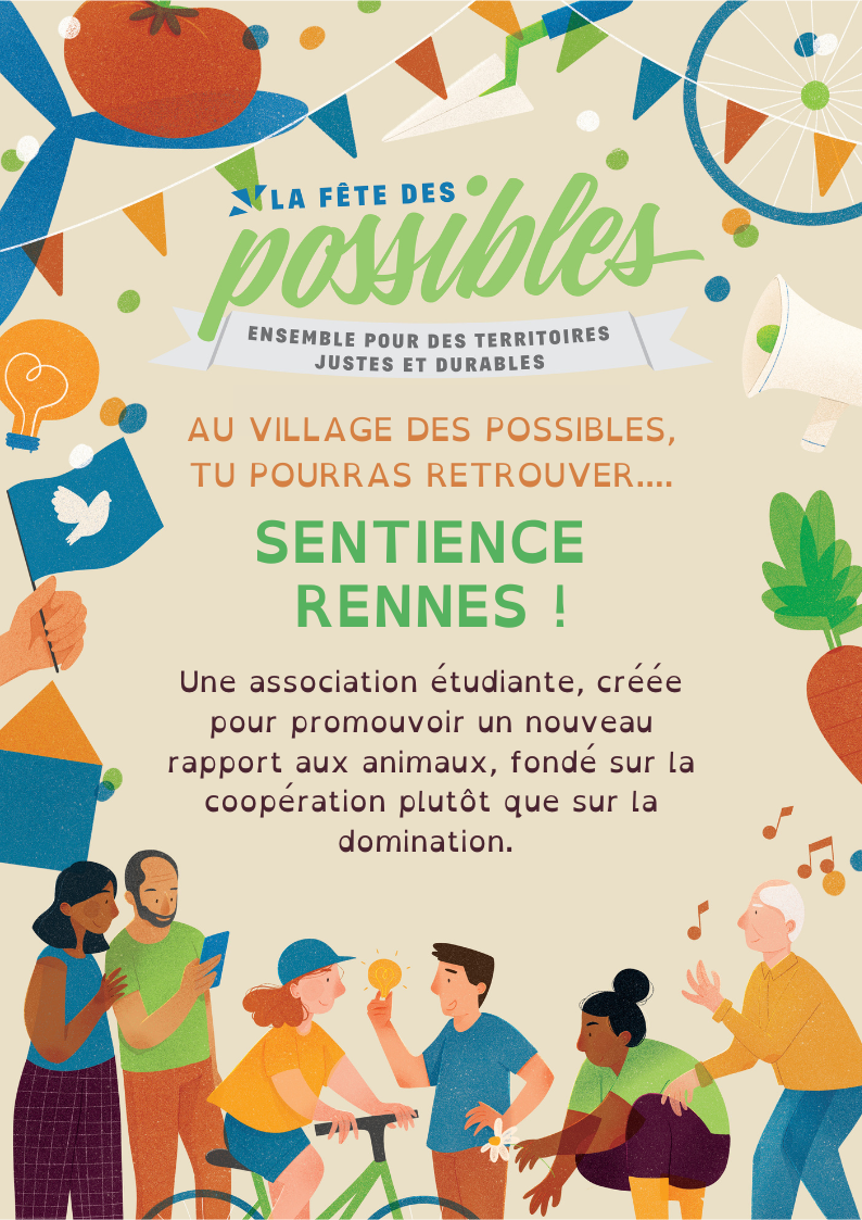 L'association Sentience Rennes sera au Village des Possibles le 1er octobre 2022