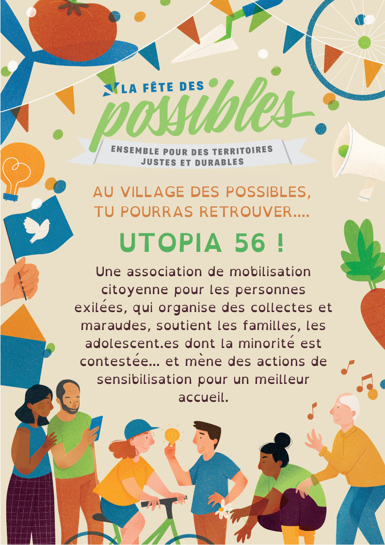 Retrouvez l'association Utopia 56 à la Fête des Possibles de Rennes le 1er octobre 2022